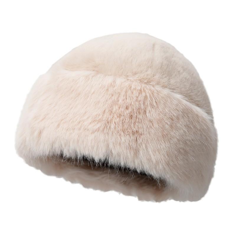 Plush Mongolian Hat Women'S Season Outdoor Cold-Proof White Warm Northeast Basin Hat Ear Hat Mother Bucket Hat