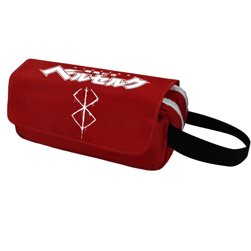 Berserk Anime Pencil Case Double Zipper Multi-functional Stationery Pouch Students