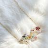 Colored Zircon Zircon Flower Necklace Geometry Design Luxury Jewelry  Women's Jewelry