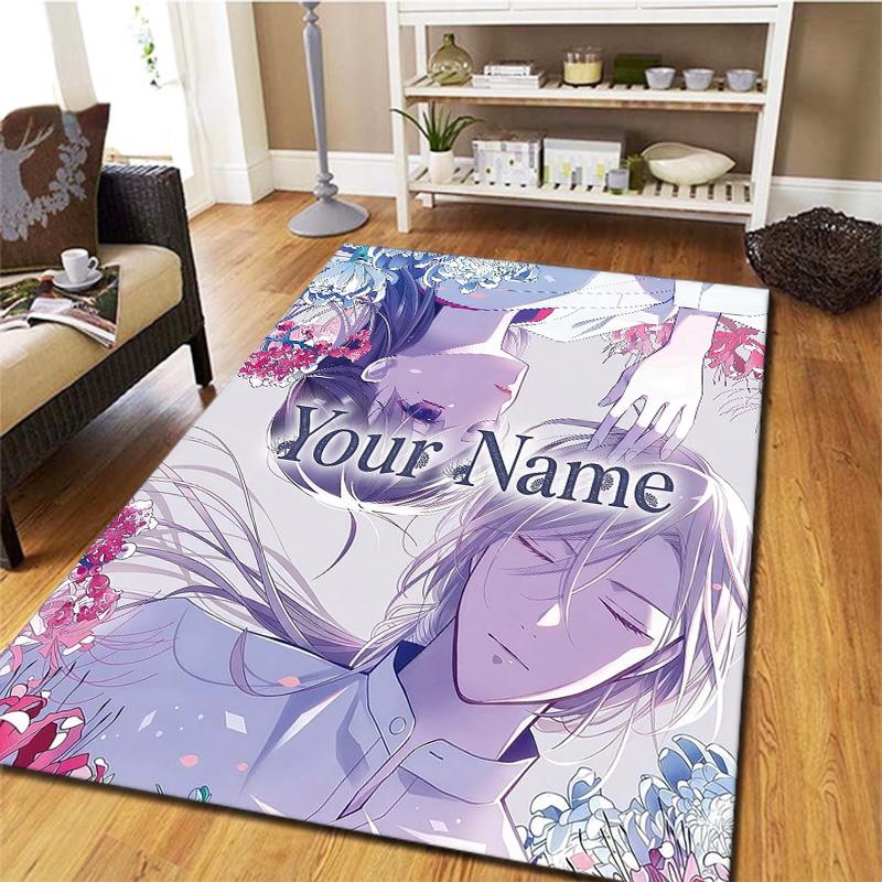 Cherry Blossom Journey Custom Name Carpet Rug For Living Room Bedroom Home Sofa Decoration Kids Play Nonslip Floor Mat
