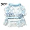 Прозрачное сетчатое платье для собаки Talos, с оборками, милым бантом, свободное, с пышными рукавами, дышащий летний наряд для маленьких собак