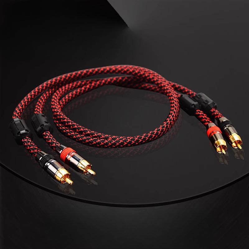 2 шт./компл. Аудиокабель RCA 2 RCA на 2 RCA Межблочные кабели HIFI Стерео 4N OFC Папа-папа для усилителя ЦАП ТВ Автоаудио