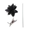Glitter Poinsettia 5.5 Inch Artificial Flower Christmas Clip Stem Christmas Tree Ornaments For Wedding Party Wreath Decoration