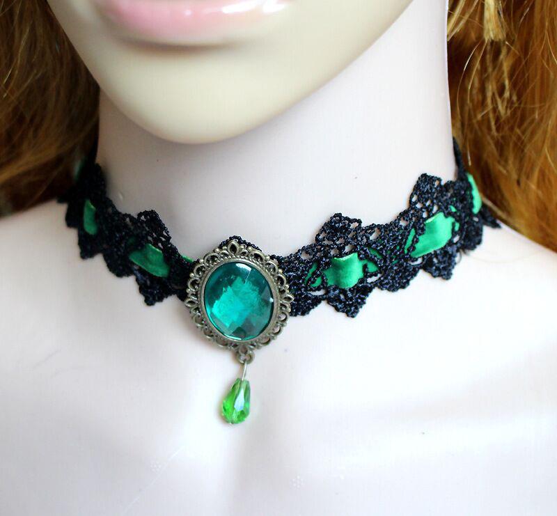 Gothic Retro Punk Lace Choker Necklace for Women