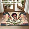 Crystal Velvet Square Rug Custom NameBruno Mars Pattern Non Slip Home Floor Decor Rug