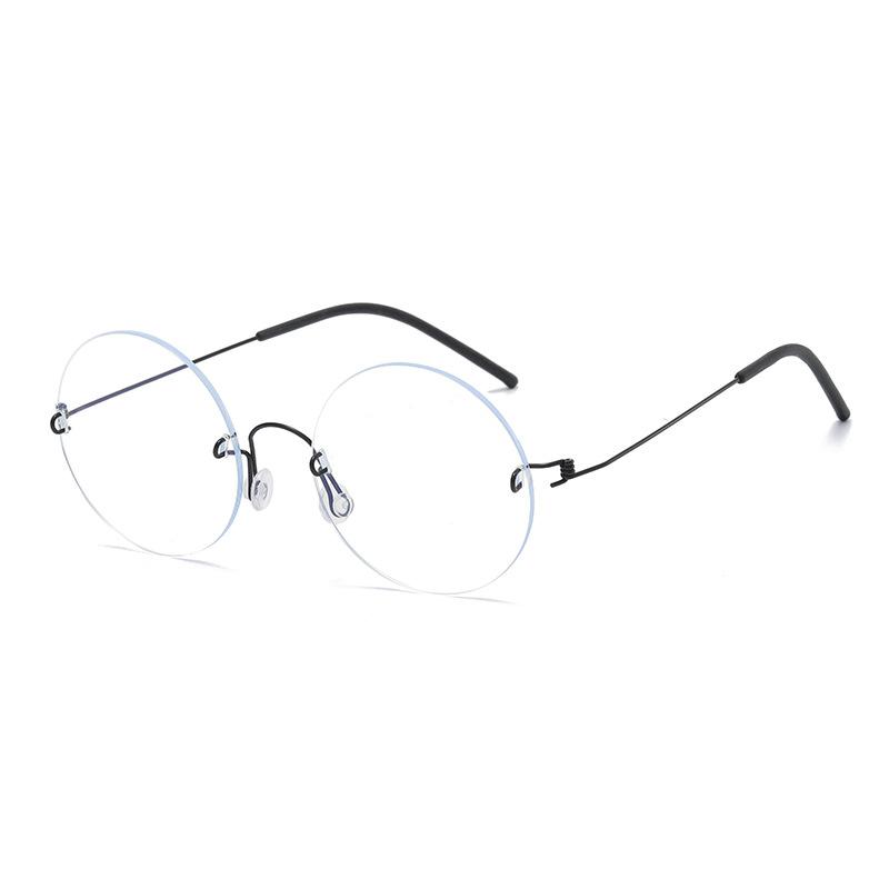 Сверхлегкие очки ручной работы без винтов, круглые, без оправы, анти-синий, плоские, мужские и женские оправы для близорукости, компьютерные зеркала