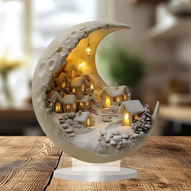 Ид аль-Фитр, Акрил, Бренд Lunar New Light Moon, Снежный дом, Настольные декоративные украшения, Украшения для гостиной и спальни, Предметы домашнего обихода