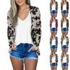 Women's Casual Print Loose Clothing, Fashionable Cardigan Jacket Cardigan Jacket