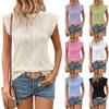Summer Women's Round Neck Jacquard Short Sleeved Loose T-shirt Vest for Women T-Shirts Women’s