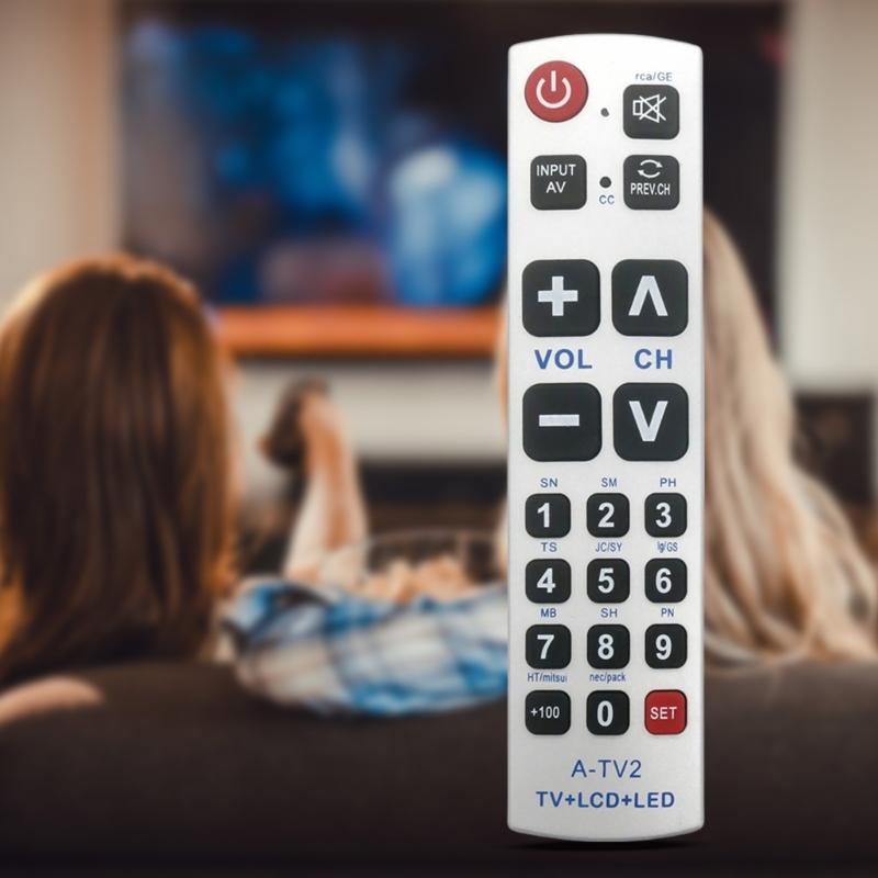 Big Button Universal Remote Compatible for More TV Brands for Elderly Use Replacement Accessory