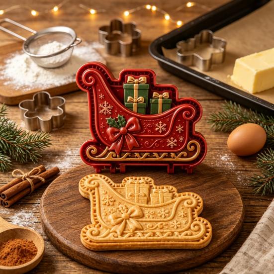 Decorative Pastry Stampers Christmas Mini Pie Mold for Hand Pies, Holiday Gingerbread Man House Santa Claus Nonstick Press Baking Tools Dough Cookies,