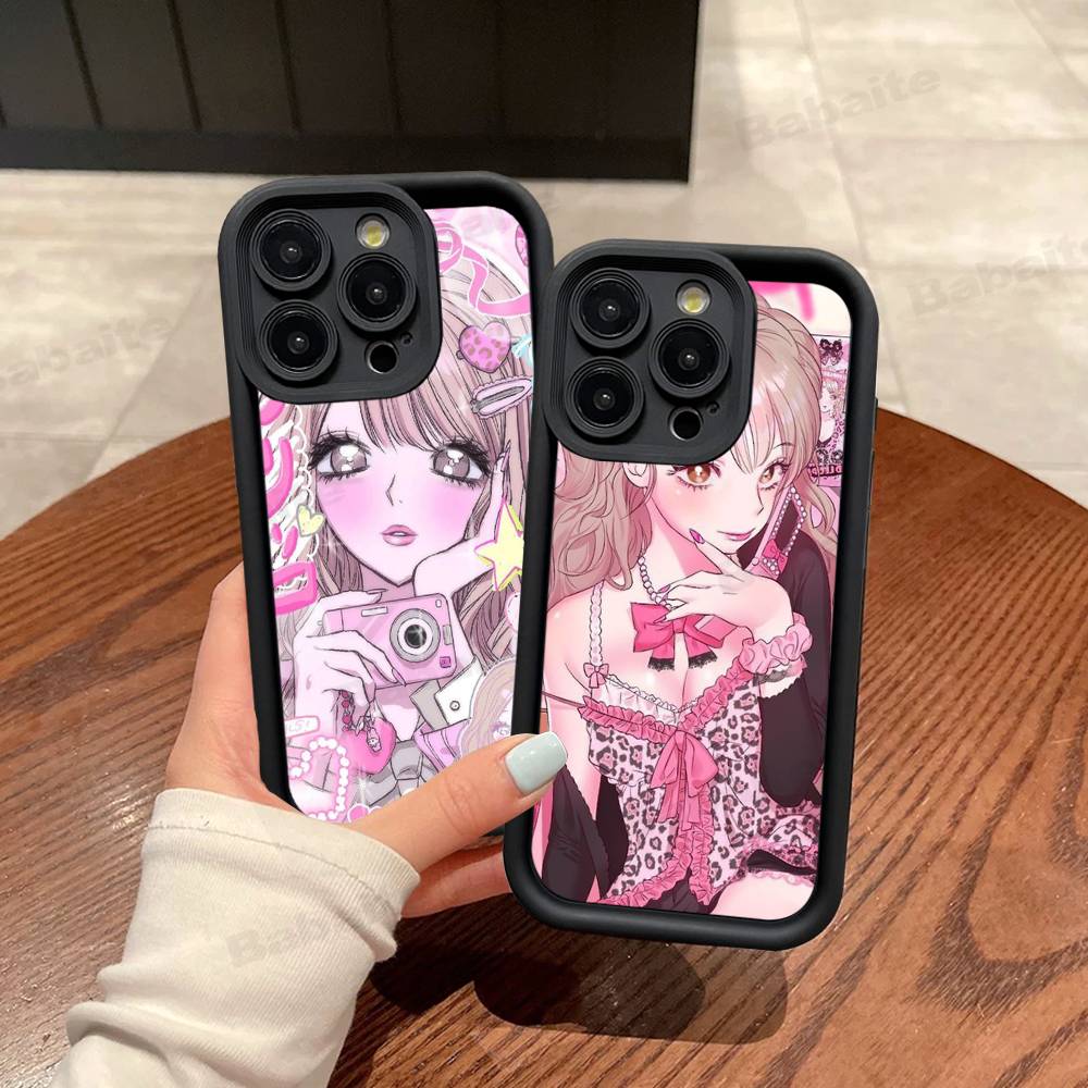 Модный Чехол для Телефона в Стиле Гяру для IPhone 11 12 13 16 15 17 14 Pro Max Мягкий Силиконовый Чехол Funda