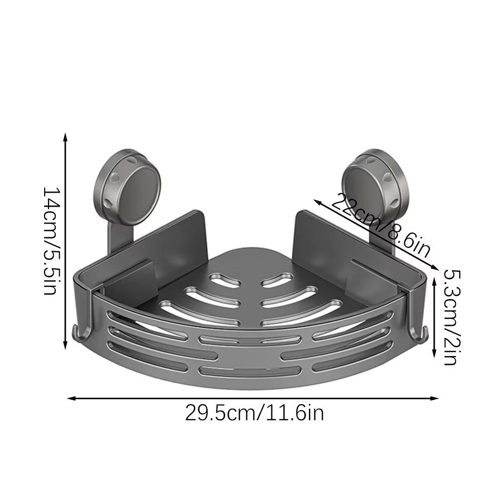 2pcs Suction Cup Corner Shower Shelf Triangle Bathroom Organizer Wall Mount Storage Rack For Shampoo Soap Toiletries