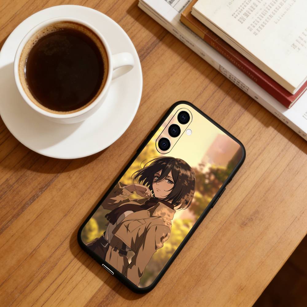 Anime A-Attack on Titan M-Mikasa Ackerman Phone Case Black Silicone Soft For Samsung Galaxy A73,A72,A71,A70,A53,A52,A51
