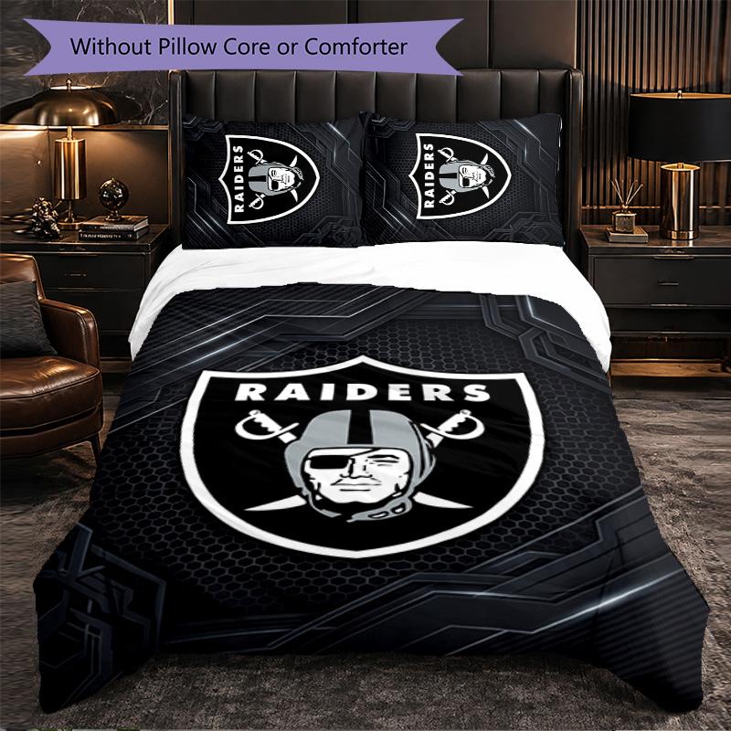 Las Vegas Raiders Pattern Microfiber 3Pcs Bedding Set Decor Duvet Cover Set For Bedroom Home Use