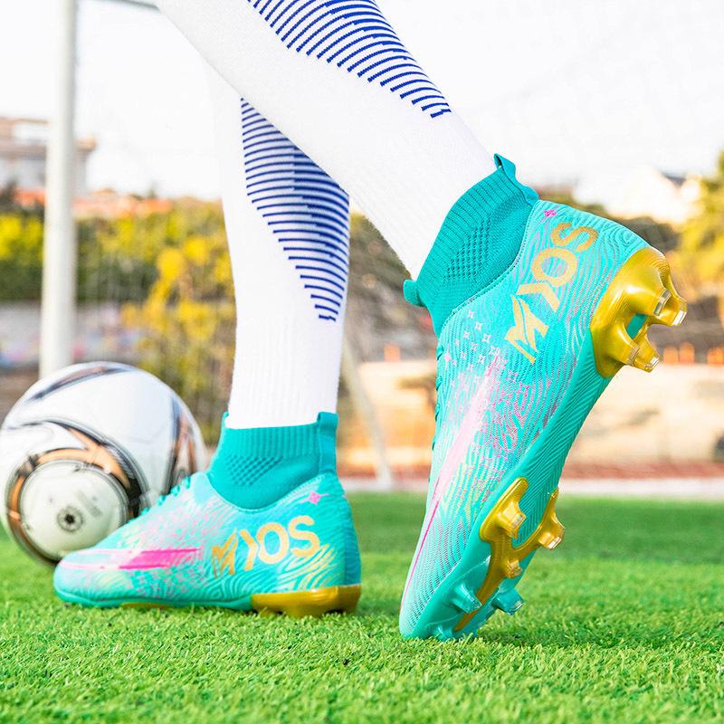 Летние и осенние футбольные бутсы мужские и женские с шипами, детские студенческие высокие тренировочные бутсы, шипы для искусственной травы, кроссовки