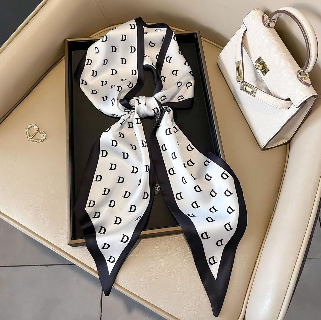 Luxury Summer Silk Shawl Square Scarf for Women Satin Hijab Fashion Wraps Neckerchief Female Hair Bands Ribbon Headband Bandana