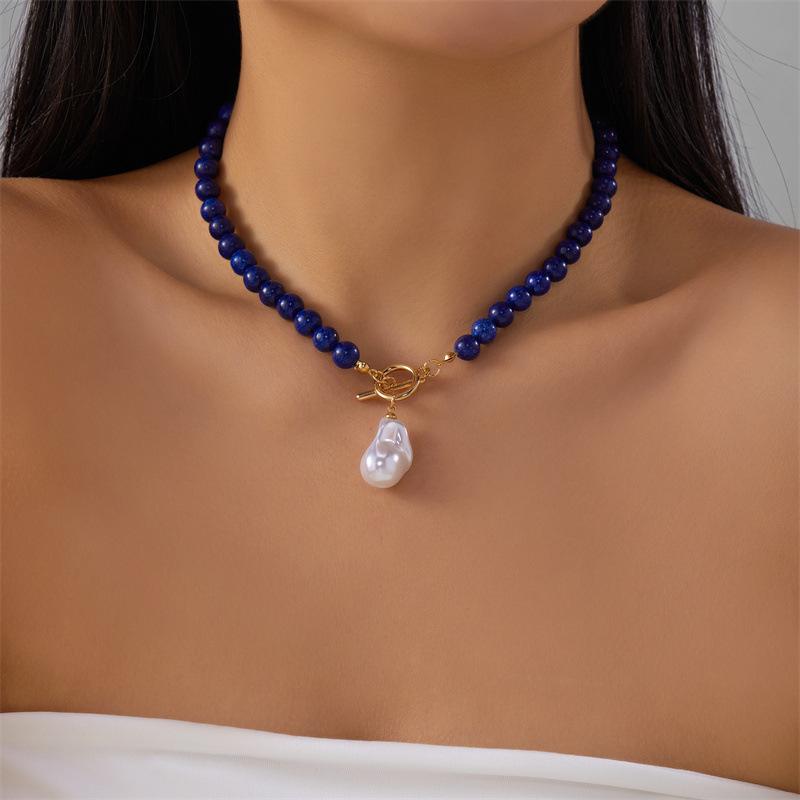 Нишевое высококачественное жемчужное ожерелье женское неправильные бусины жемчуг в форме капли воды OT-застежка цепочка на шею