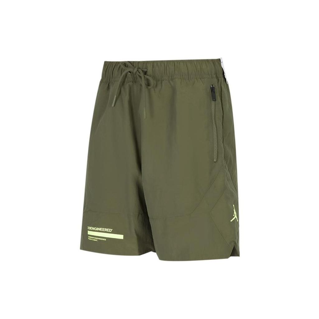 Jordan Solid High-Waist Straight-Leg Sport Shorts Men Bottoms Army-Green DM9981-222