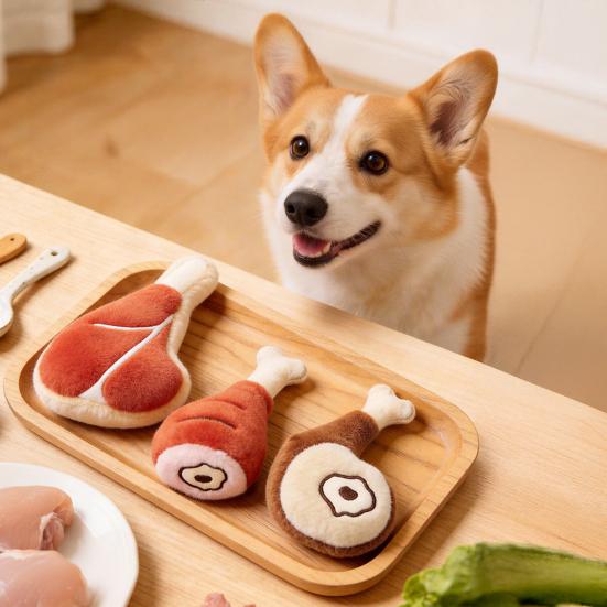 Squeaky Dog Toys for Small and Medium Dogs Plush Bite-Resistant Chew Toy with Sound Interactive Pet Toys for Teeth Cleaning and Boredom Relief