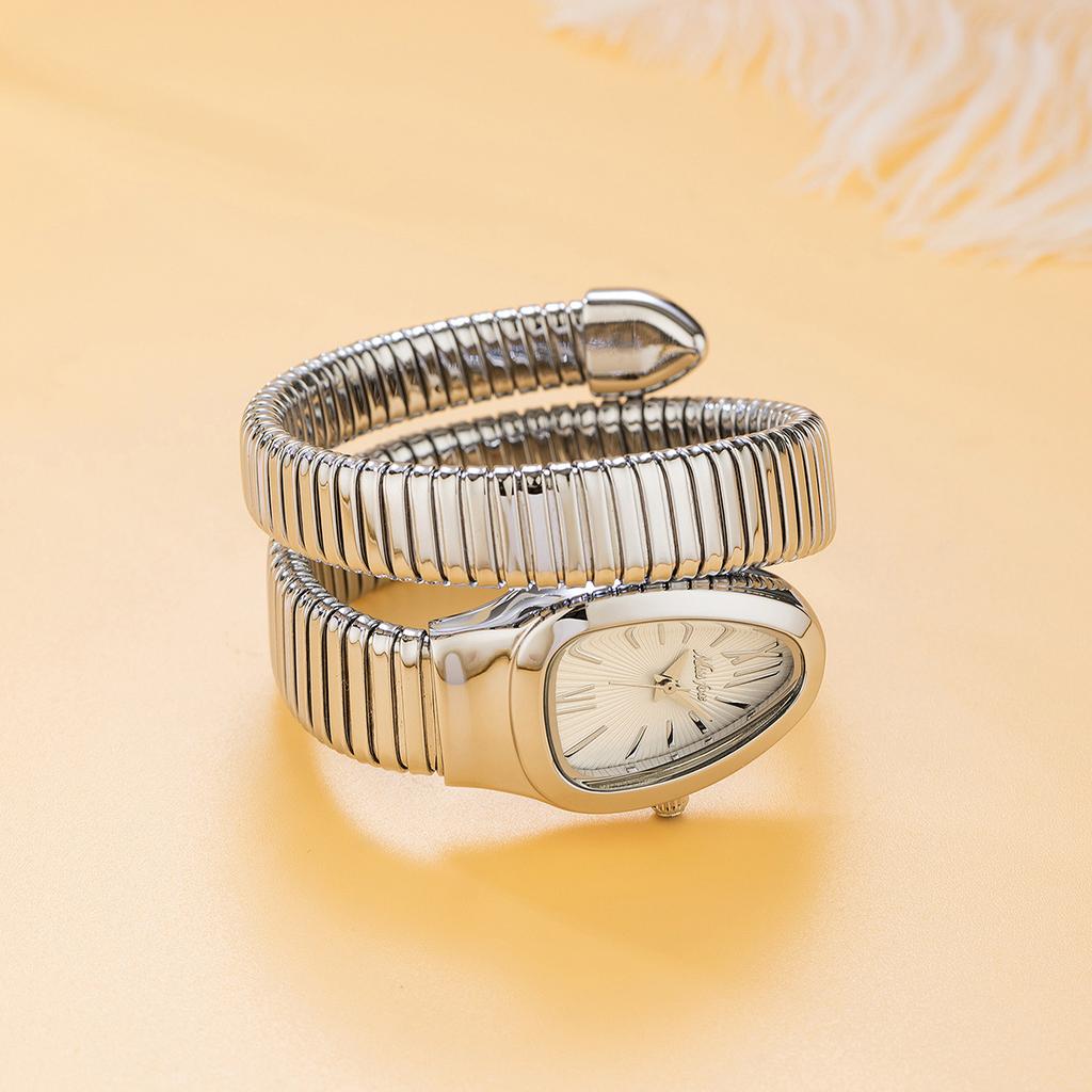 MISSFOX Snake Bracelet Fashion Women Watch Gold Stainless Steel Quartz Watch Women Casual Lady Wristwatch