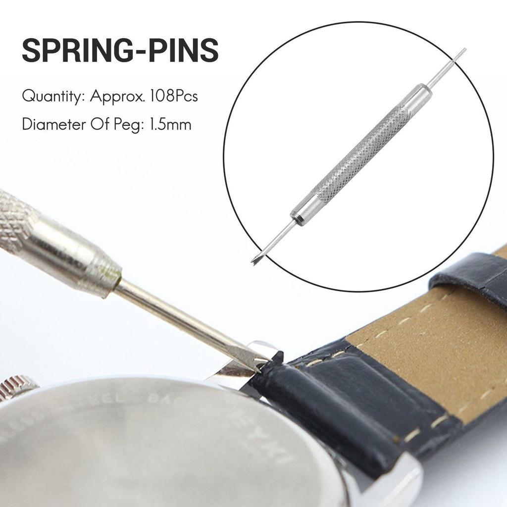 108pcs 825mm Acier Inoxydable Montre Bracelet Ressort Barre Lien Broches
