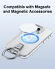 Oatsbasf for iPhone 16 15 Pro Max Phone Case with Magsafe 360°Rotatable Magnetic Ring Stand Transparent Bumper Protective Cover