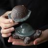 Керамический чайный сервиз «Маленькая черепаха» с фильтром, милая фигурка животного-скульптура ручной работы, украшение для дома, аксессуары для чайного сервиза кунг-фу