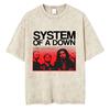 Стирка Винтажная Футболка System Of A Down Мужская Женская Ретро Рок Металл Оверсайз Футболки Мужские Повседневные Хлопковые Футболки с Коротким Рукавом
