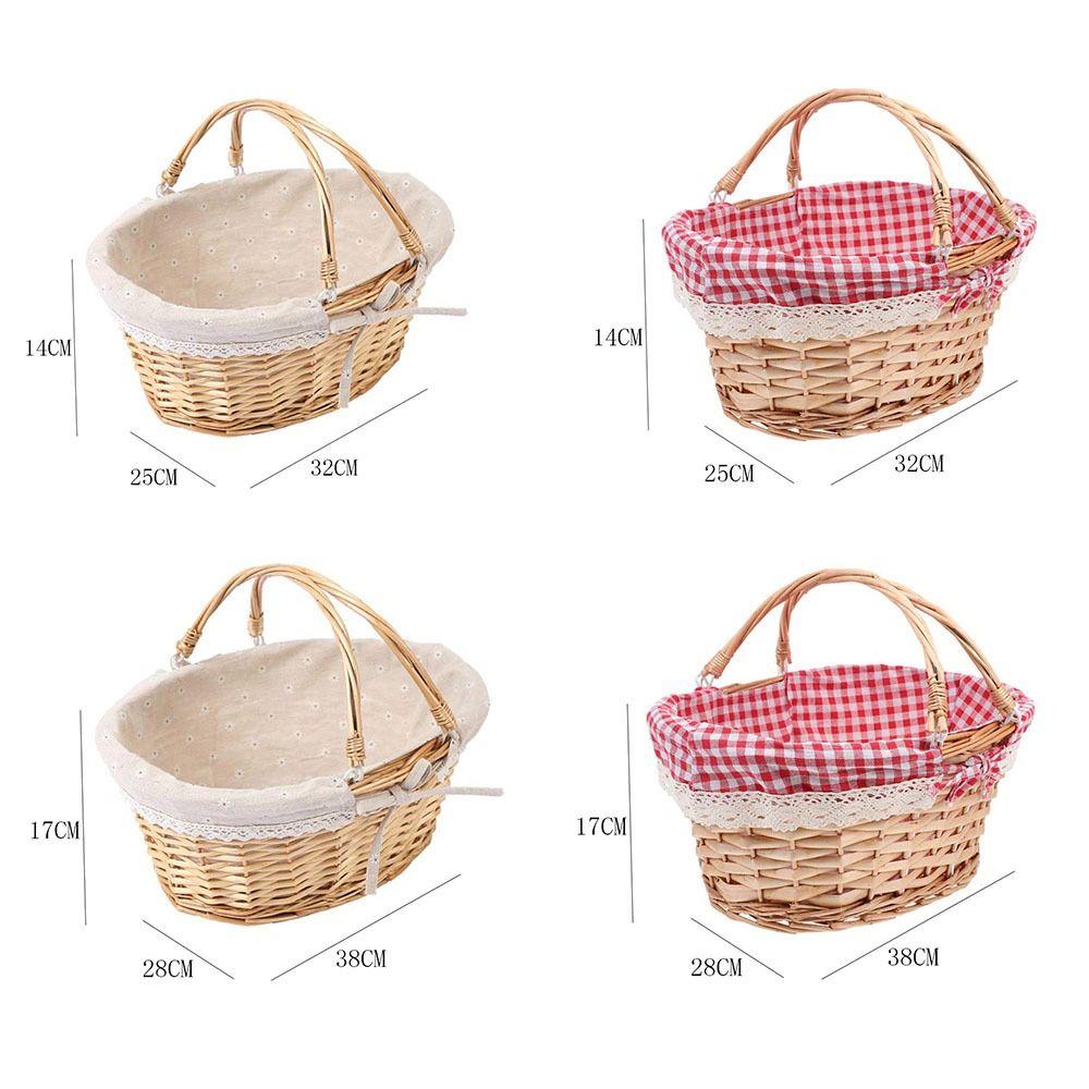 Портативная плетеная из ивы корзина для мелочей, плетеная вручную корзина для пикника, корзина для овощей, корзина для фруктов, корзина для хранения