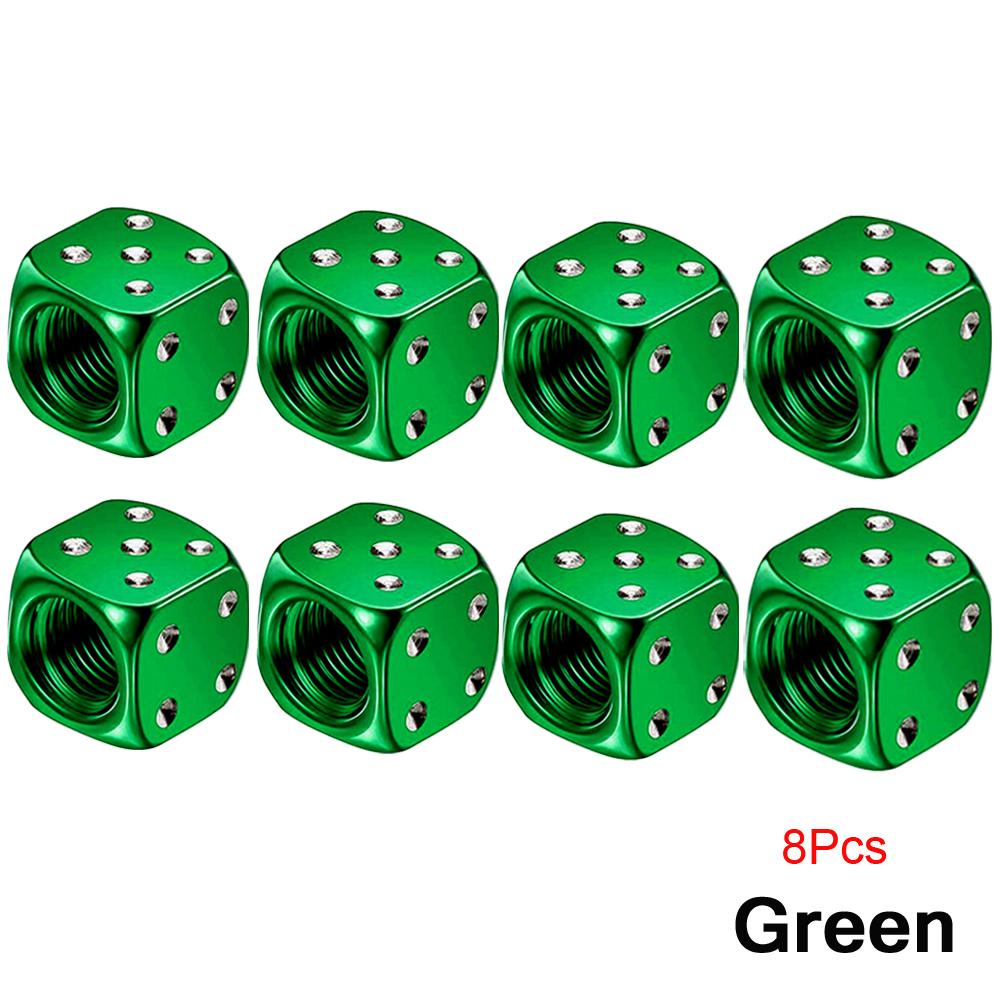 Алюминиевые колпачки для вентилей шин Dice, пылезащитные колпачки для автомобильных, грузовых, мотоциклетных, велосипедных, для вентилей Dice, стержней колес, покрышек, стержней колес, воздушных клапанов, пылезащитный колпачок