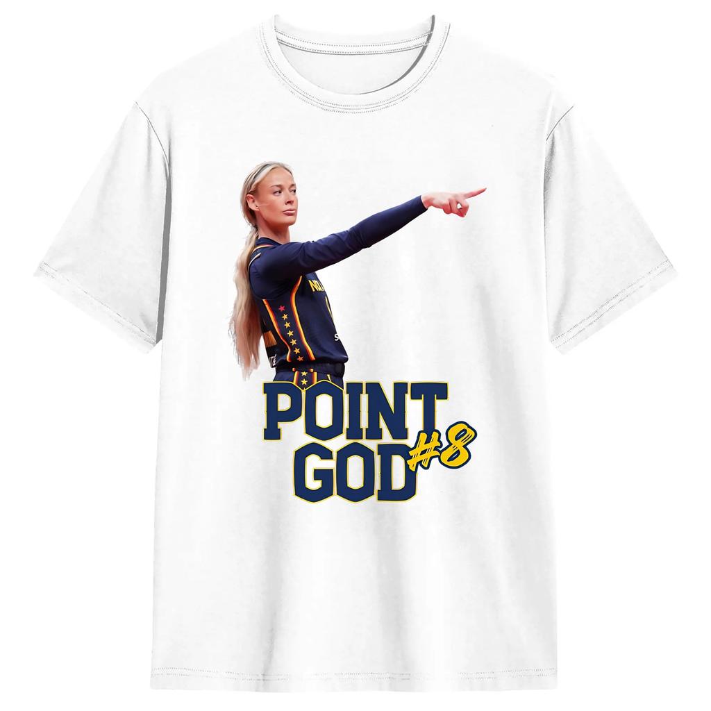Men T-Shirts Sophie Cunningham Indiana Fever Pointing Funny 100% Cotton Tee Shirt Short Sleeve T Shirts Crew Neck Clothes