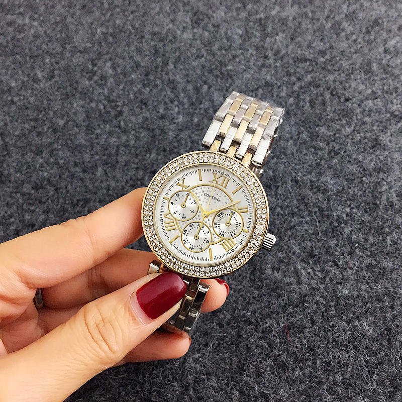Новое поступление Contena Watch Модные женские женские кварцевые часы со стразами