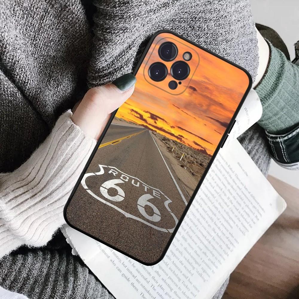 Чехол для телефона America Route 66 для iPhone 16 15 8 7 6 6S Plus X SE XR XS 14 11 12 13 Mini Pro Max