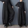 DIMANAF 2025 Plus Size Women Bottoms New Long Pants Loose Trousers Big Size Casual Autumn Solid Black