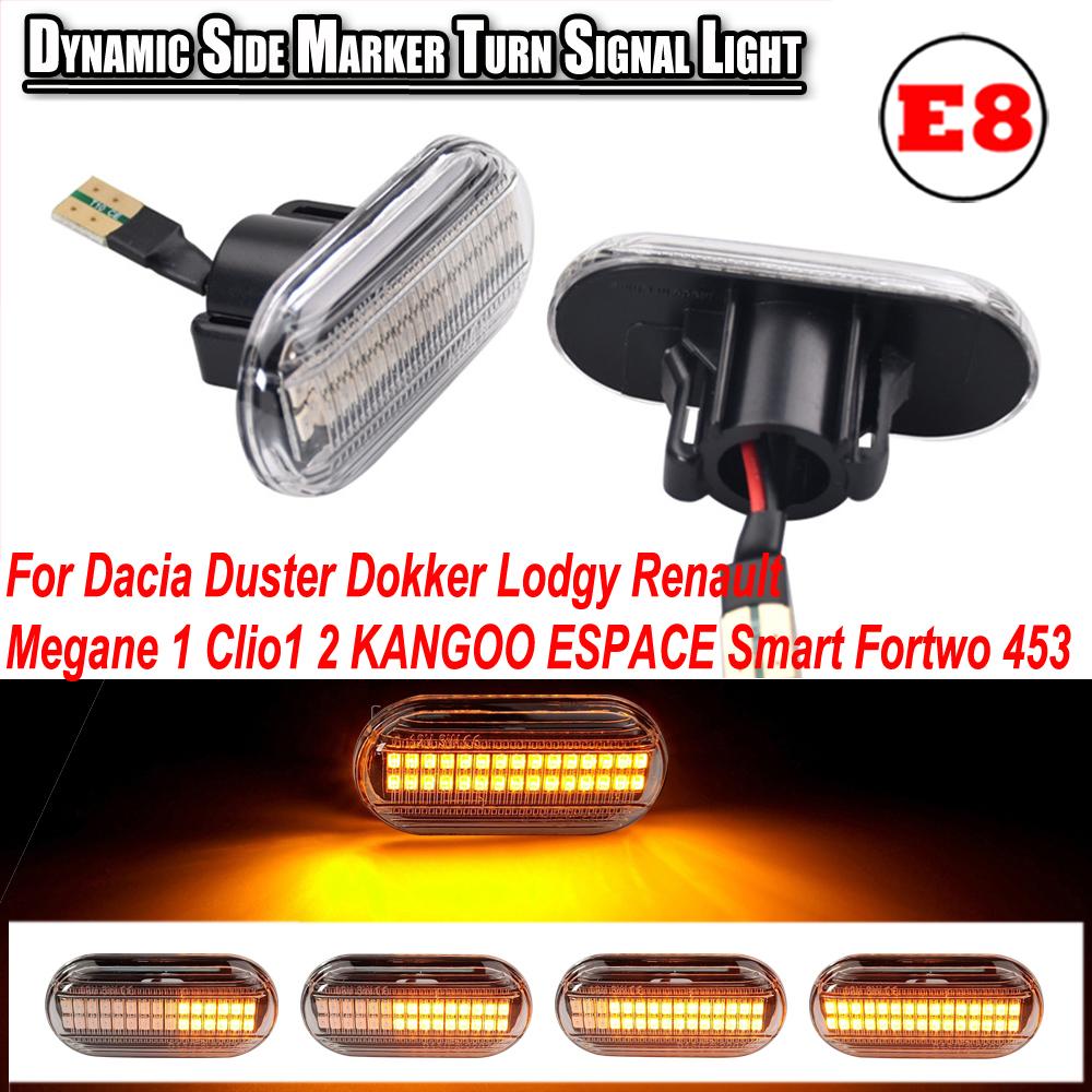 2x for Nissan Opel Smart FORTWO Renault Clio 1 2 KANGOO MEGANE ESPACE TWINGO MASTER Dynamic Side Marker Turn Signal Light