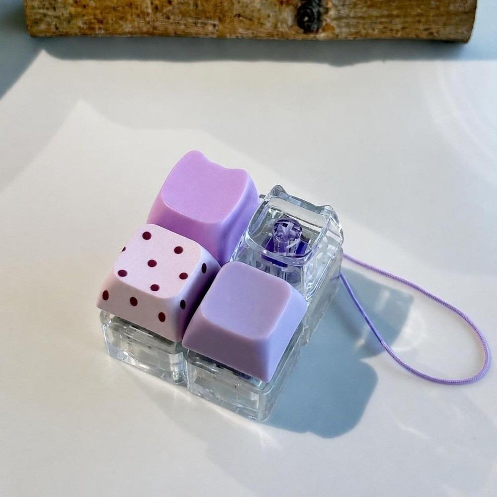 Plastic Fidget Keychain Transparent Keycap Clicker Funny Stress Relief Pendant Daily