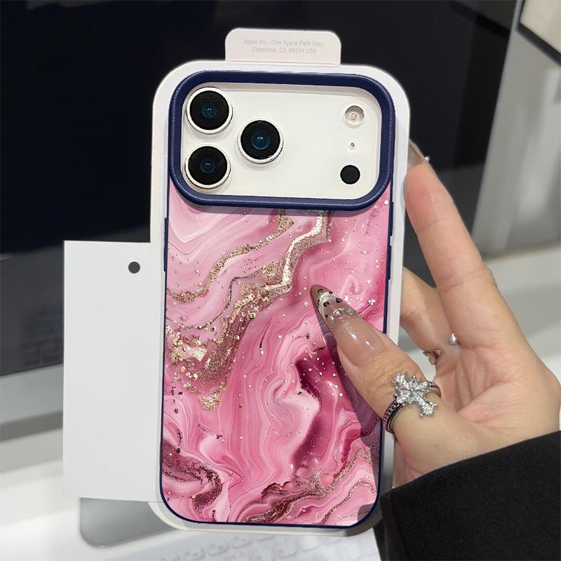 Чехол для iPhone 18 Pro Max Стыковка Мраморный узор Кожаная текстура Силиконовая крышка Для iPhone 17 16 15 14 13 Pro Max 16E 17E