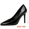 Shoes Women 10 CM Heels Patent Leather Women Pumps Fashion Wedding Shoes Stilettos Heels Sexy Party Shoes Large Size 43