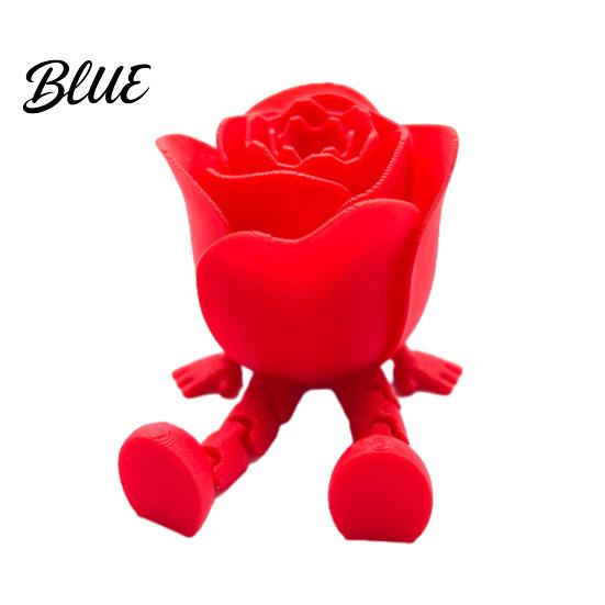 Подвижная модель розы, ornament-сердце, 3D-печатный красный держатель для ручек с подвижными суставами