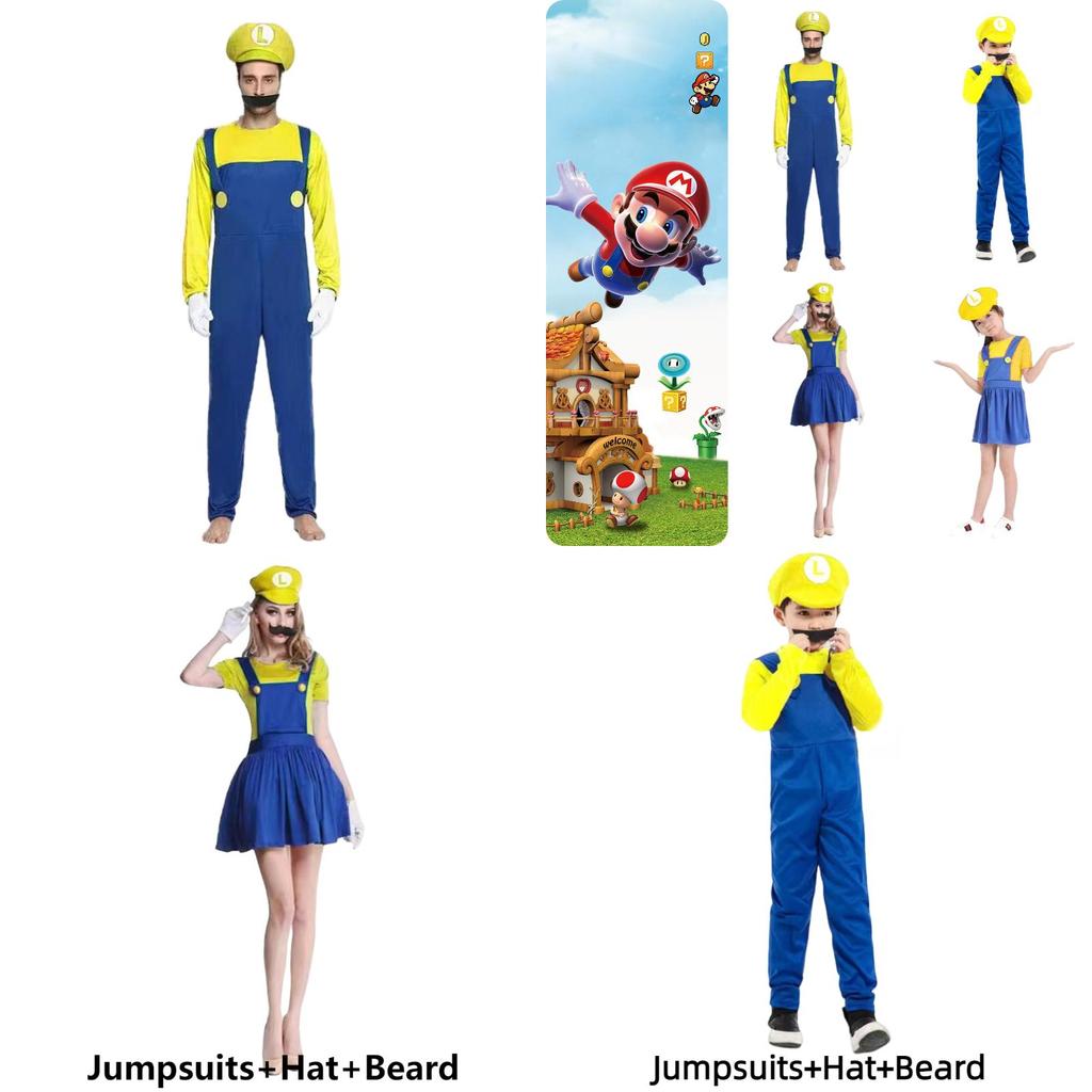 Super Mario Costume For Children And Adults Cosplay Outfit For Halloween And Parties