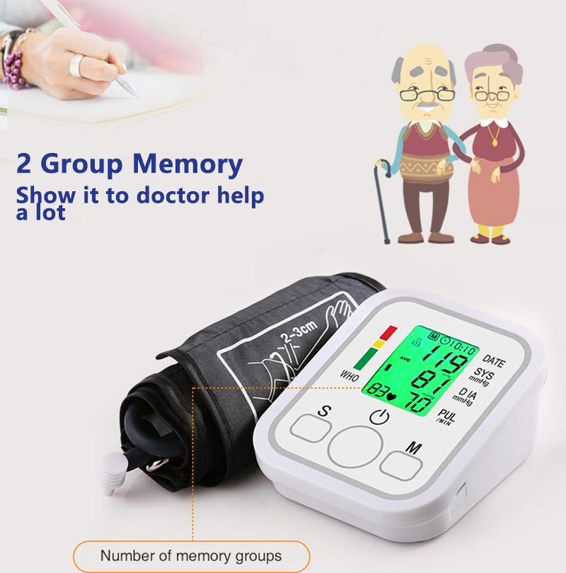 Saint Health Backlight Digital English Voice Arm Blood Pressure Monitor BP Heart for Measuring Tonometer