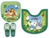 Senko My Neighbor Totoro 58 X 60 Cm Sky Lid Green / 3-piece Set Dual-purpose / "Blue Acorn" (toilet Mat, Dual-purpose Cover, Slippers)