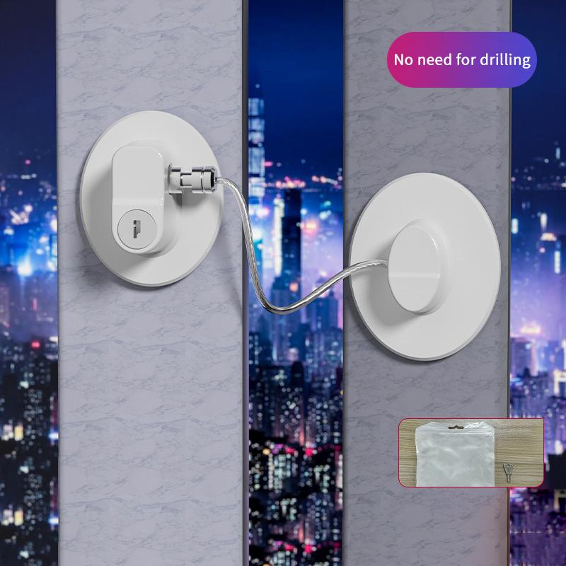 Овальный замок безопасности для детей с ключом, без сверления, защита от детей для холодильника, окна, шкафа