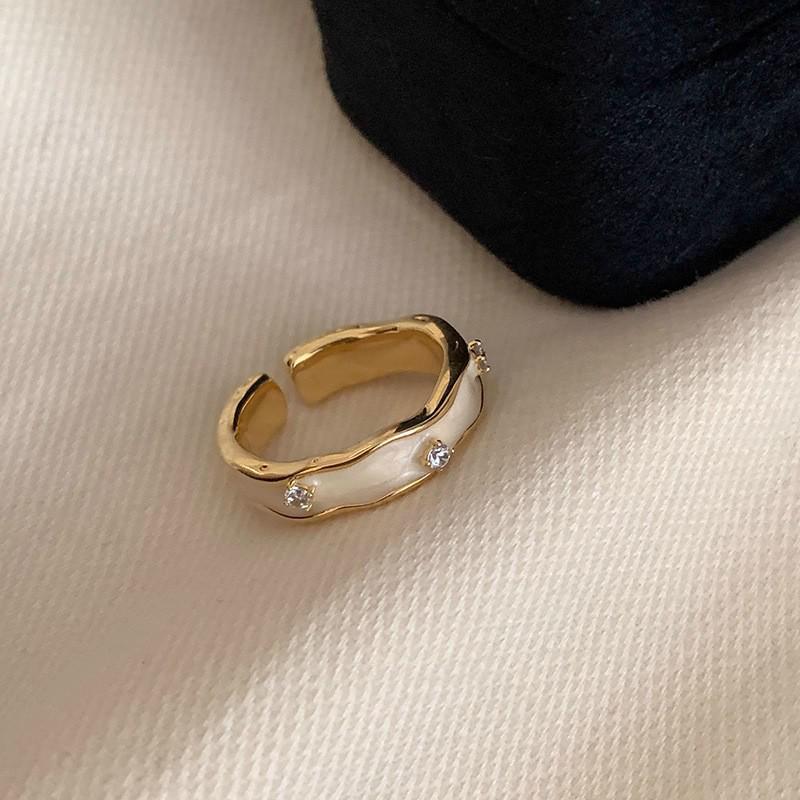 Элегантное перламутровое эмалевое синее кольцо 2025 года для девочек – уникальный, изысканный, легкий роскошный дизайн