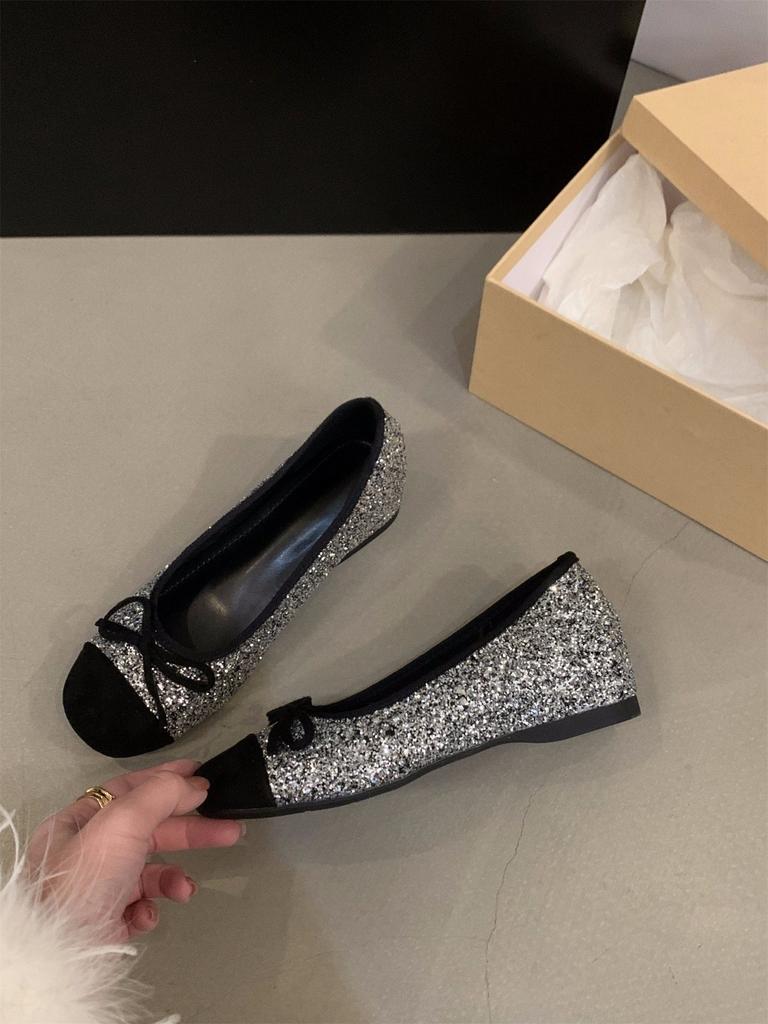 Увеличьте внутреннюю высоту французские маленькие ароматные серебряные блестящие одинарные туфли женские туфли весна и осень 2025 новые весенние нежные вечерние туфли