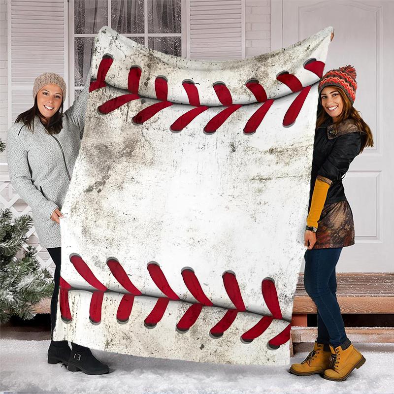 Baseball Theme Printed Blanket - Perfect for Couch, Bed, Travel & Outdoor Use | Machine Washable, Cozy & Durable.