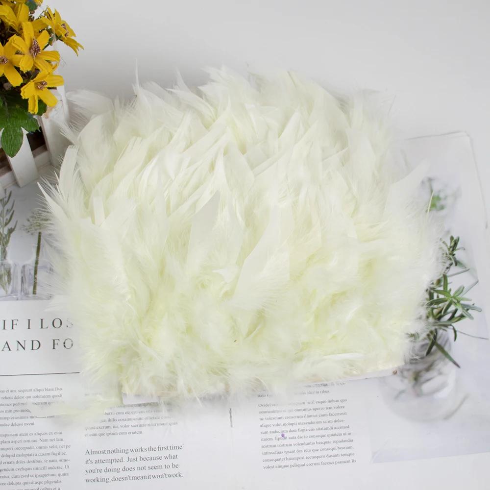 Feather White Turkey Feathers Trim 10-15cm/4-6inch Natural Feather Ribbon for Sewing Clothing Fringe Plumes Wedding Decoration