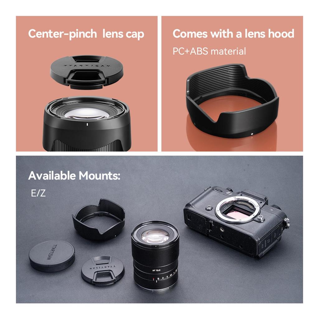 TTARTISAN 75mm F2 AF FX Mount Full Frame Large Aperture Portrait Camera Optical Compatible with XA5 Lens, Autofocus, X-Mount Lens, Lens, Design,