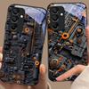 Оранжевая печатная плата для Samsung Galaxy A15 5G 54 4G 51 50 24 35 90 71 12 51 53 52S 80 22 34 Черный чехол из закаленного стекла для телефона